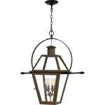 Quoizel - Quoizel RO1914IZ Rue De Royal 4 Light Outdoor Lantern - Industrial Bronze - From the Charleston Copper & Brass Lantern Collection, the Rue De Royal offers the historic look of gas lighting without the hassle of a propane feed. It is all electric and features a hand-riveted solid copper or brass frame, combining the romantic charm of an antique lantern with the modern convenience of energy efficiency.