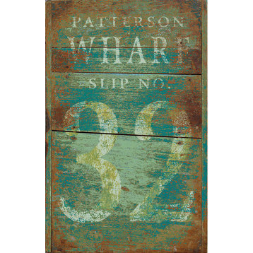 Patterson Wharf Vintage Wooden Sign, 20"x32"