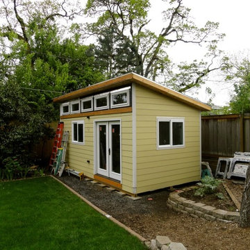 A Tiny house being built