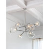 Molten Chandelier With Clear Glass, Polished Nickel