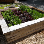 Raised Stone Garden Beds - Traditional - Landscape - Seattle - by