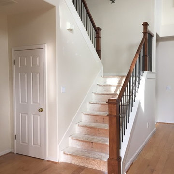 Box Newels with Simple Iron Balusters