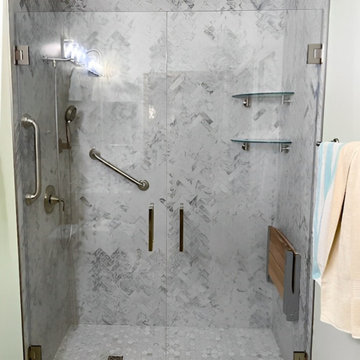 Foldable Shower Bench and Niche Feature for Sleek Bathroom Remodel - Chicago, IL
