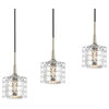 Woodbridge Lighting Bristol 5-Light Linear Pendant LED, Mercury Crystal Square