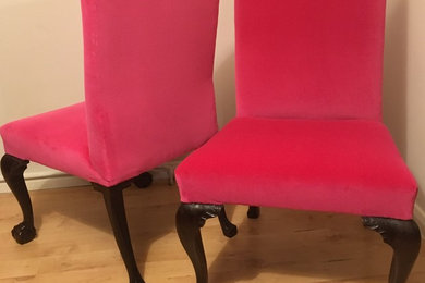 Bright pink Georgian chairs