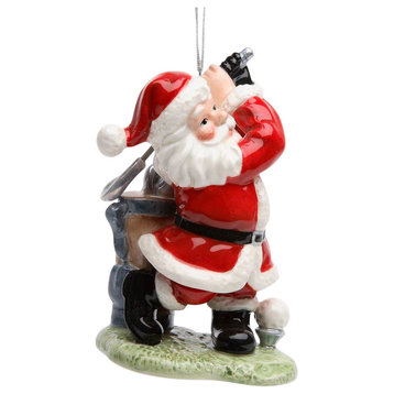 Santa Golfing Ornament