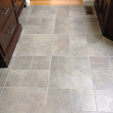 Transitional master bathroom suite