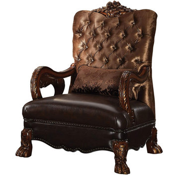 Emma Mason Signature Starboard Living Room Chair in Golden Brown Velvet  Cherry