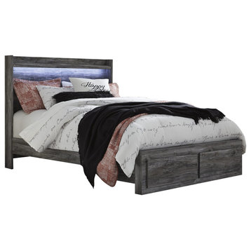 Baystorm Queen Panel With Footboard Storage Bed, Gray B221QS