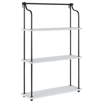 Walters Wood and Metal 3-Tier Shelving, White 21x32