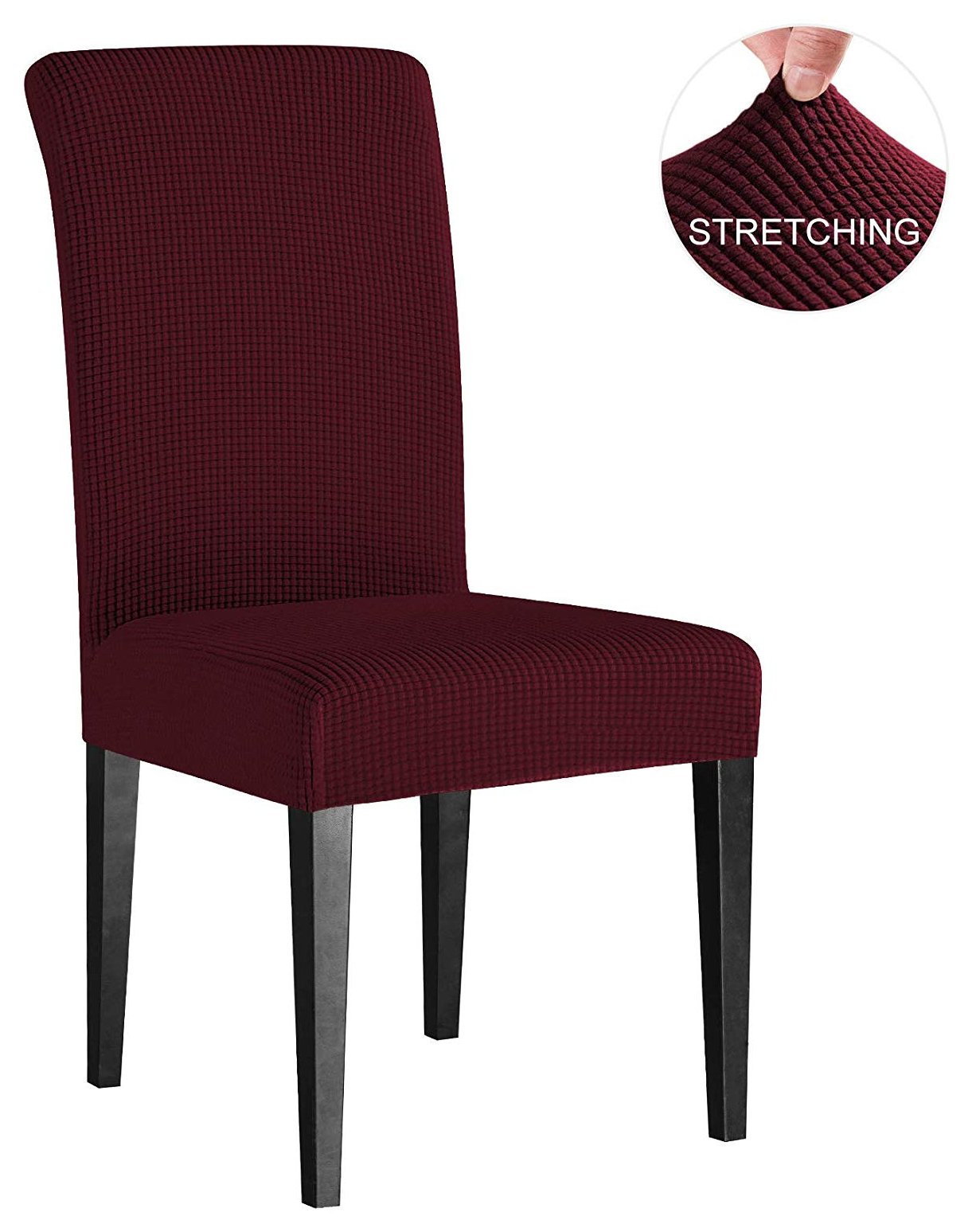 Subrtex Dyed Jacquard Stretch Dining Room Chair Slipcovers, 2pcs ...