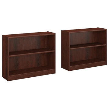 Bush Furniture Universal 2 Shelf Bookcase in Vogue Cherry (Set of 2)