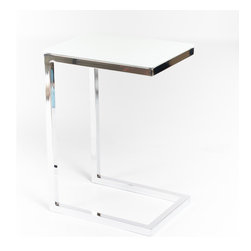 Safari Cee Chrome Side Table | Pure White - Coffee Tables