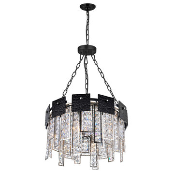 6 Light Down Chandelier With Polished Nickel Finish