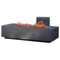 GDF Studio Jaxon Outdoor 50,000 BTU Rectangular Fire Table with Tank Holder, Dark Gray