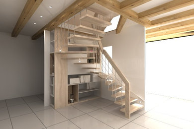 Design ideas for a contemporary staircase in Clermont-Ferrand.