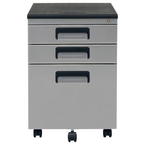 One Drawer Mini File Cabinet With Lock Casters Legal Letter Black Blue Contemporary Filing Cabinets By Virventures