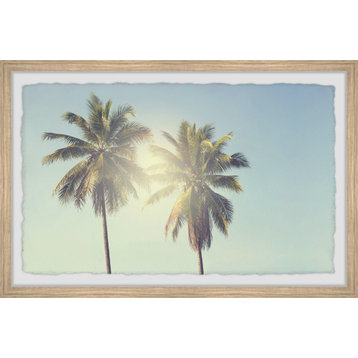 "Palm Tree Sunshine" Framed Painting Print, 12"x8"