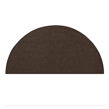 Modern Outdoor Commercial Solid, Chocolate, 36" x 72" Half Round, Area Rugs