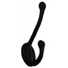 Wrought Iron Double Hook Black for Coats Towels Robes |