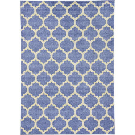 Unique Loom Light Blue Philadelphia Trellis 7'x10' Area Rug