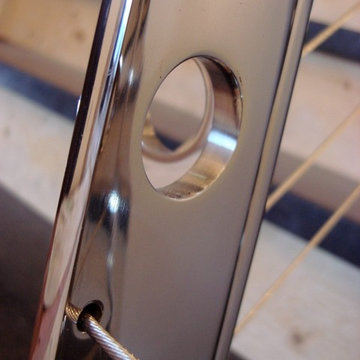 Condo apartment Interior staircase cable railing