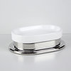 Inox White Ceramic and Chrome Bathroom Accessories, 4-Piece Set
