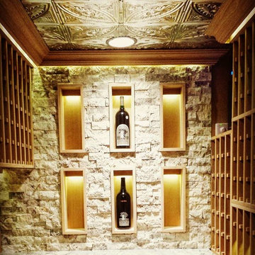 Hamptons Wine Cellar and basement renovation by Tru Woodcraft Inc