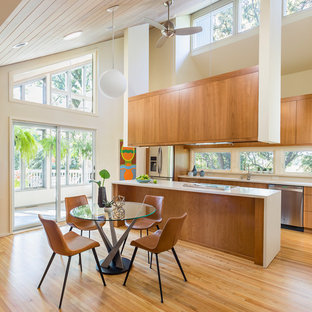 75 Beautiful Midcentury Modern Kitchen With Solid Surface