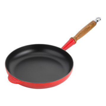 Le Creuset Cast Iron Frying Pan With Wooden Handle, Cerise