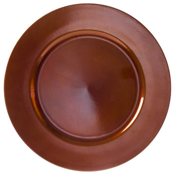 Lacquer Round Charger Plates, Set of 6, Copper