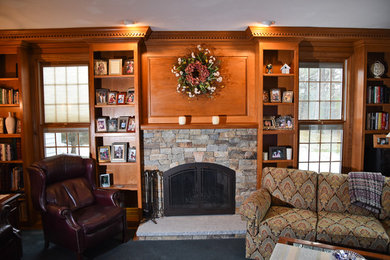 This is an example of a family room in Boston.