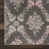 Nourison Tranquil TRA09 Grey/Pink Runner 2'3" x 7'3" Area Rug