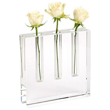 Modern Clear Square Block Optical Crystal Vase