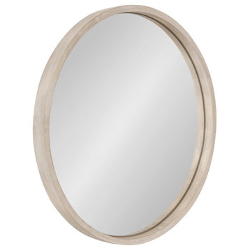 Valenti Round Framed Mirror, White 18 Diameter
