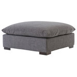 Four Hands - Westwood Ottoman-Bennett Charcoal - Meet the ultimate modular lounger. Charcoal knife edge cushioning is upholstered in a durable charcoal fabric, perfect for modern living. Ottoman piece to matching sectional.