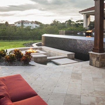 Lightstreams Glass Spa Tile | Black Iridescence and Bronze