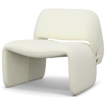 Modrest Tristan Modern Off White Fabric Accent Chair