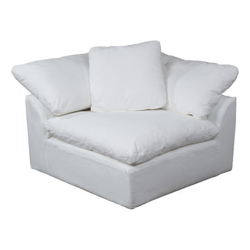 Sunset Trading Cloud Puff Slipcovered Arm Chair Modular Corner, Sofa Sectional -