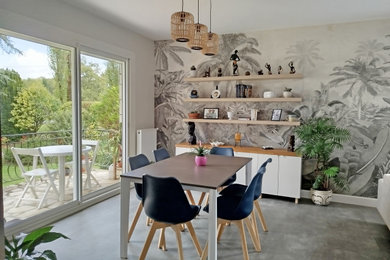 Idée de décoration pour une salle à manger tradition.