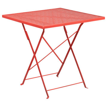 28" Folding Patio Table, Coral