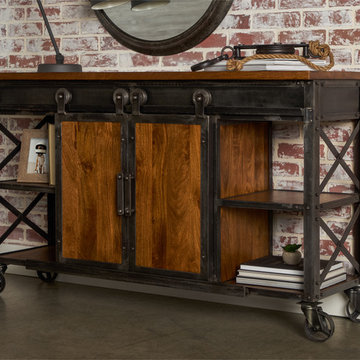 Carnegie Industrial Console Table - Brown