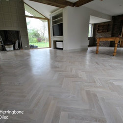 White Oiled Oak Herringbone - Hardwood Flooring