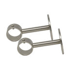 Ceiling/Wall Brackets for 1" or 7/8"  Rod, Brushed Steel, Set of 2