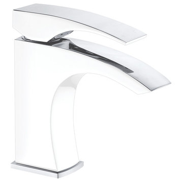 Dawn Single Lever Lavatory Faucet, Chrome & White