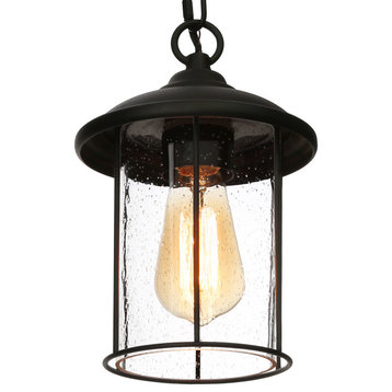 Modern Black Outdoor Pendant Light Farmhouse Lantern Outdoor Light Fixture