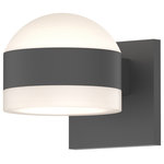 Sonneman - Reals Up/Down Sconce Cylinder Lens and Dome Cap, White Lens, Textured Gray - Beautifully executed forms of sculptural presence and simplicity that are equally at home inside or out.