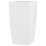 Root and Stock - Orinda Tall Square Curved Planter, White, 12"x12"x22.5" - The Orinda Tall Square planters are designed with elegant curves. These planters are great when height is needed in an area. These planters are easy to maintain, transport, and will add a dominant element to any landscape.