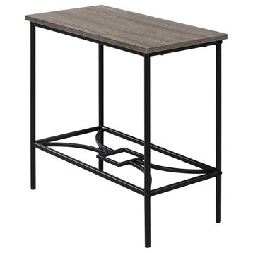 Accent Table Side End Narrow Small 2 Tier Metal Laminate Brown Black