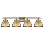 Innovations Lighting - Adirondack 4-Light 38" Bath Vanity Light, Antique Brass Shade - A truly dynamic fixture, the Ballston fits seamlessly amidst most decor styles. Its sleek design and vast offering of finishes and shade options makes the Ballston an easy choice for all homes.